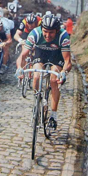 Roger de  Vlaeminck at the 1978 Tour of Flanders   http://en.wikipedia.org/wiki/Roger_De_Vlaeminck